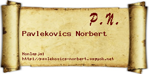 Pavlekovics Norbert névjegykártya